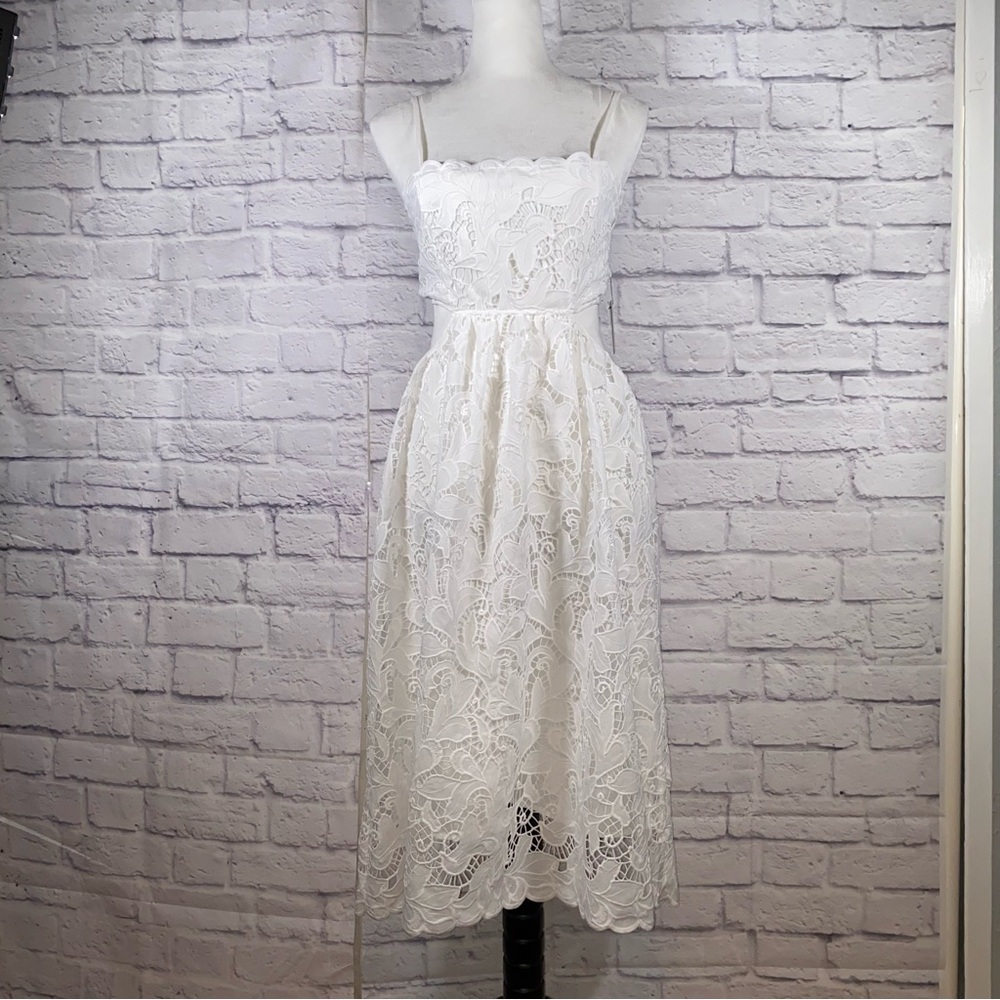 Express Lace Tie Back Side Cutout Midi Dress NWT Size Medium
